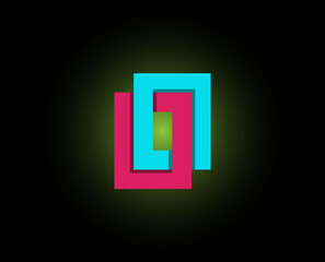 Fototapeta premium Abstract Geometry isometric logo design concept Infinite double rectangle