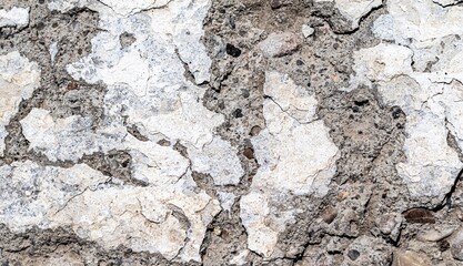 Background, texture, rough concrete wall, with cracks and holes.
