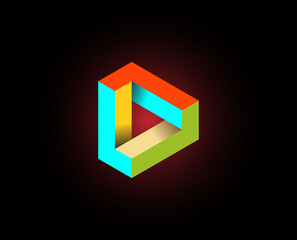 Abstract Geometry isometric Infinite logo design concept