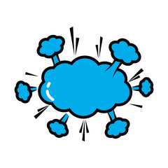 pop art elements concept, cloud burst icon, line and fill style