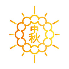 happy mid autumn festival, ornament culture traditional chinese cartoon, gradient style icon
