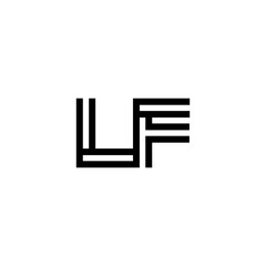 initial letter lf line stroke logo modern