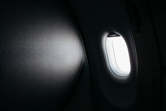 Light coming in from an airplane window with plenty of copy space