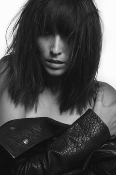Black and white girl portrait