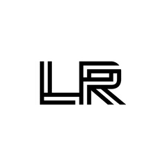 initial letter lr line stroke logo modern