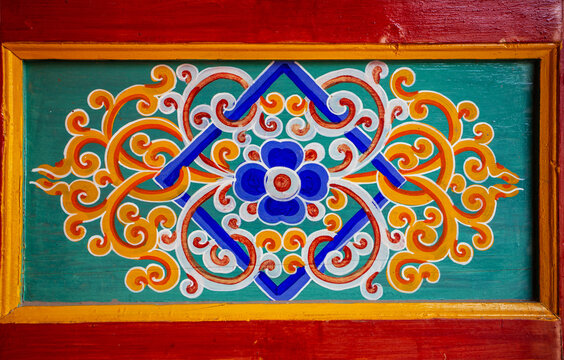 The decorative pattern in the Lama Temple