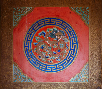 The decorative pattern in the Lama Temple