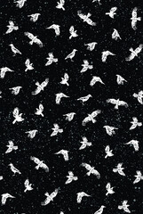 Vector pattern illustration of birds silhouette randomly scattered with background texture.
