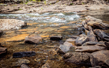 water flowing into the river