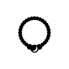 Obraz premium Pearl necklace icon vector on white background, simple sign and symbol.