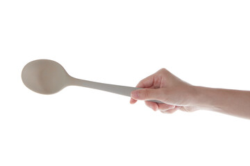 hand holding a silicon spatula.