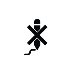Do not writing icon vector on white background, simple sign and symbol.