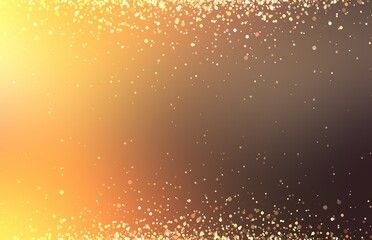 Golden sparks on yellow brown fire color blur background. Abstract pattern.