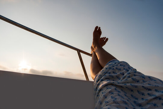 yachting at sunset