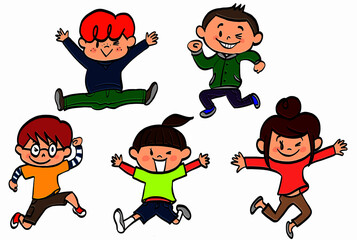 elementary school boys and girls