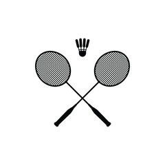 Badminton icon vector on white background, simple sign and symbol.