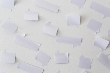 Speech Bubbles on a White Wall