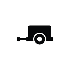 Trailer icon vector on white background, simple sign and symbol.