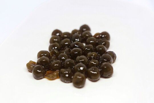 Closeup Of Boba Pearl Isolated On A White Background