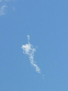 Bizarre cloud of a middle finger shape