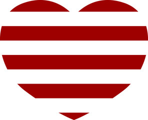 Simple Heart Vector Design in Red and White