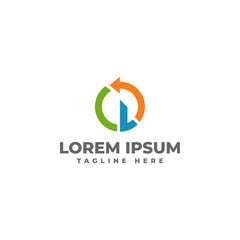 The letter L with arrow circle Logo Vector Icon Illustration