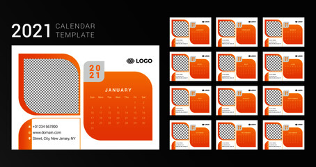Professional desk calendar 2021 template