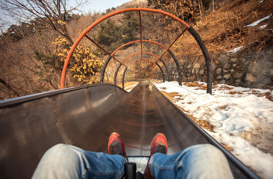 Riding on Toboggan