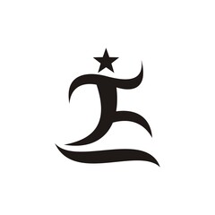 letter E forming a running man for any business related to sport or anything. vector logo template.