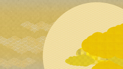 市松模様 円の中は波の模様 金の背景 日本の伝統模様 月 雲 Checkered Pattern The Inside Of The Circle Is A Wave Pattern Gold Background Japanese Traditional Pattern Moon Cloud Wall Mural Wdw 市松模様 円の中は波の模様 金の背景 日本の伝統模様 月 雲 Checkered Pattern The Inside Of The Circle Is A Wave Pattern Gold Background Japanese Traditional Pattern Moon Cloud Wall Mural Wdw