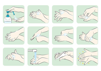 手洗いイラスト　感染予防イラスト