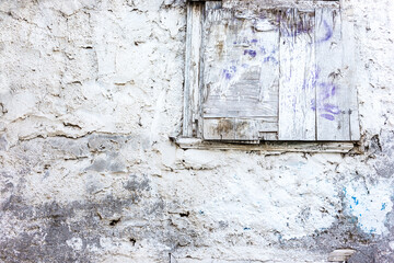 Whitewashed Wall and Window Shutter