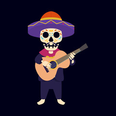 Dia de los muertos, Day of the dead festival mascot design illustration