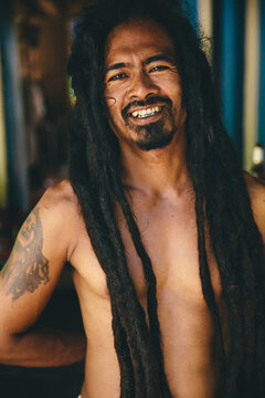Portrait of rasta with dreadlocks