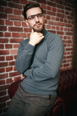 Obraz premium man in casual style clothing