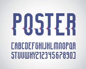 vector of stylized  font and alphabet with shift with effect of transparency