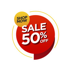 Sale promotion badge 50% off