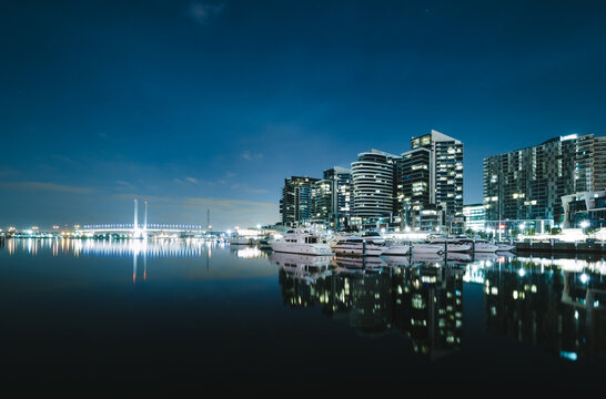 Victoria Harbour, Docklands, Melbourne, Australia at night