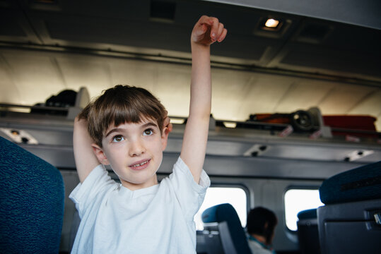 Child travels by train