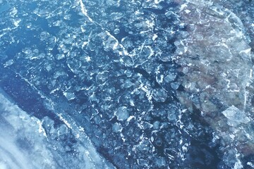 blue water surface ice