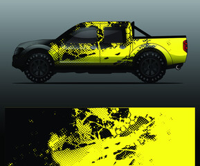 Truck decal, cargo van and car wrap vector, Graphic abstract grunge stripe designs for wrap branding vehicle