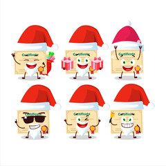Santa Claus emoticons with certificate paper cartoon character