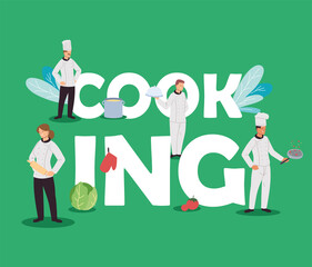 Fototapeta premium team chefs cooking for restaurant