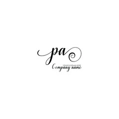 PA Initial handwriting logo template vector