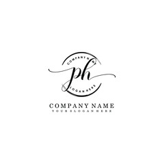 PH Initial handwriting logo template vector