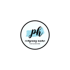 PH Initial handwriting logo template vector