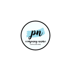PN Initial handwriting logo template vector