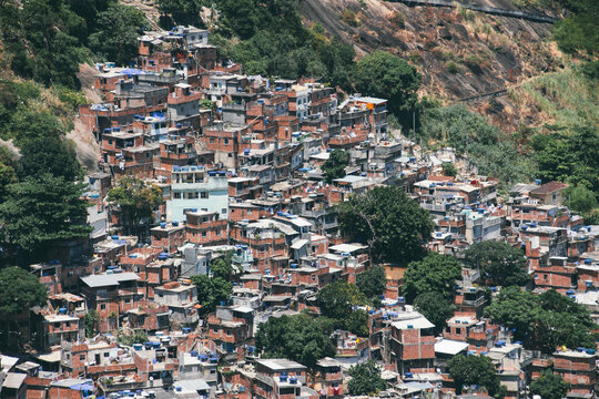 Favelas cityscape pattern. Slums