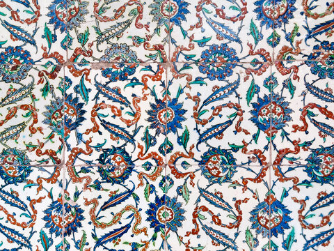 Byzantine Tiles detail in Istanbul Turkey