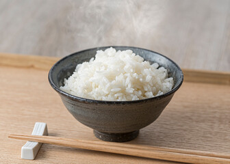 炊きたてのご飯、新米、コシヒカリ